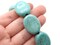 13 27mm Dyed Turquoise Blue Howlite Stone Flat Oval Large Hole Beads